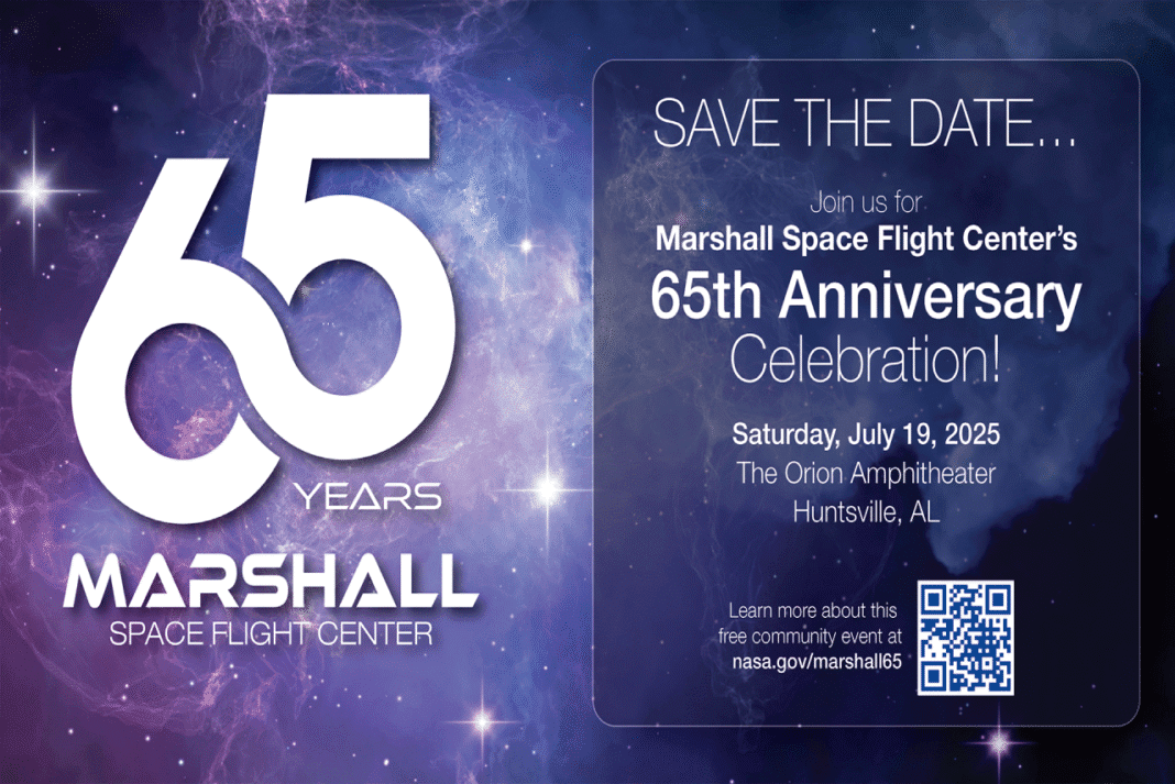 NASA Marshall Space Flight Center’s 65th Anniversary Celebration featuring date, location, and event details