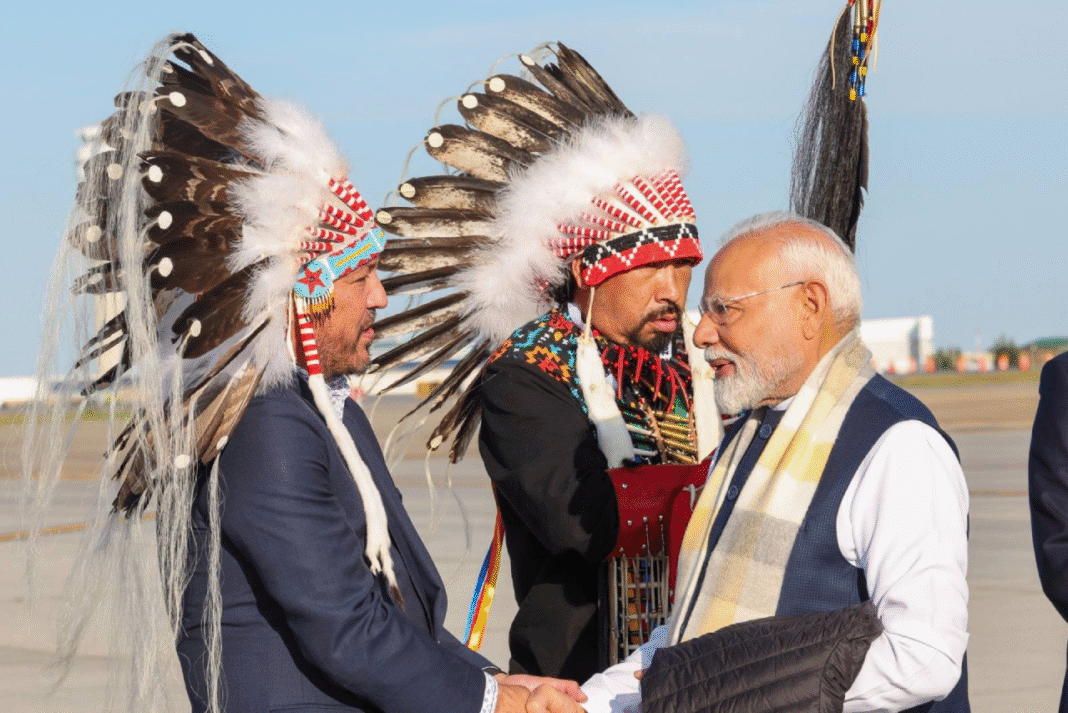 Prime Minister Narendra Modi disembarks in Calgary, Canada, ahead of the G7 Summit, where he will represent India and voice the concerns of the Global South.